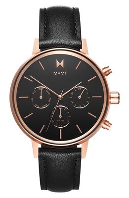 MVMT Nova Chronograph Leather Strap Watch