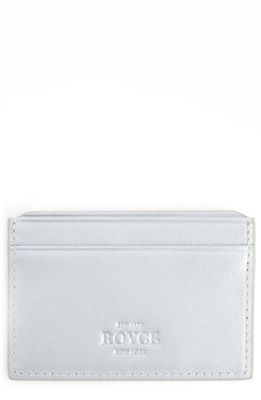 ROYCE New York RFID Leather Card Case in Silver