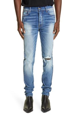 AMIRI Crystal Track Skinny Jeans in Indigo