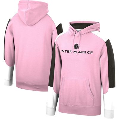 Men's Mitchell & Ness Pink Inter Miami CF Fusion Fleece Pullover Hoodie