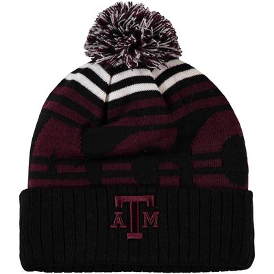 Men's Top of the World Black/Maroon Texas A & M Aggies Colossal Cuffed Knit Hat with Pom