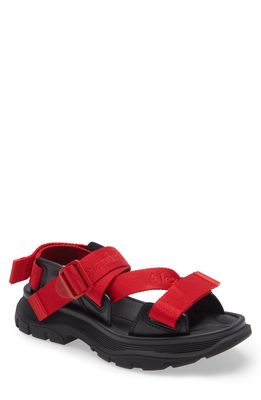 Alexander McQueen Tread Slick Sandal in Lust Red/Black