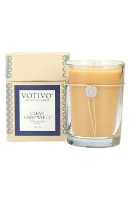 Votivo Aromatic Candle in Clean Crisp White