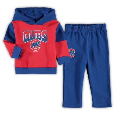 Outerstuff Infant Red/Royal Chicago Cubs Sideline Fleece Pullover Hoodie & Pants Set