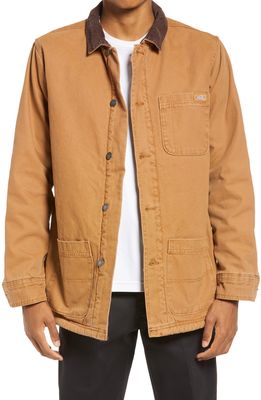 Dickies Duck Cotton Canvas Chore Jacket in Stonewashed Brown Duck