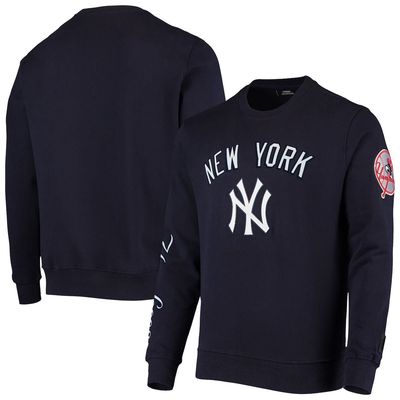 Men's Pro Standard Navy New York Yankees Stacked Logo Pullover Sweatshirt