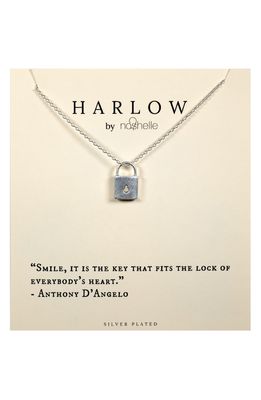 HARLOW by Nashelle Lock Boxed Necklace in Silver