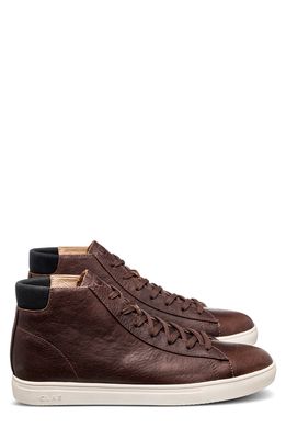 CLAE Bradley High Top Sneaker in Cocoa Leather