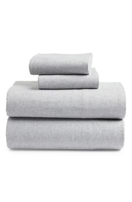 Boll & Branch Heathered Organic Cotton Flannel Bedding in Heathered Grey