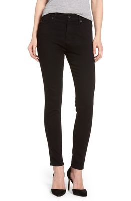 AG Farrah High Waist Ankle Skinny Jeans in Super Black