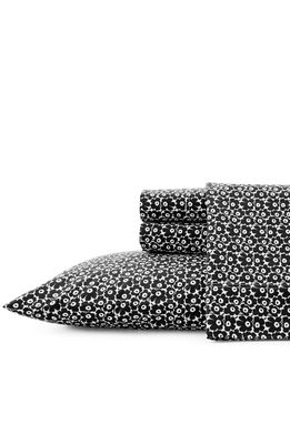 Marimekko Pikkuinen Unikko 200 Thread Count Cotton Sheet Set in Black