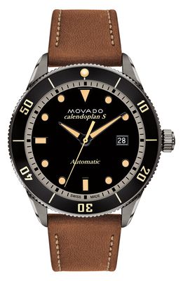 Movado Heritage Automatic Leather Strap Watch
