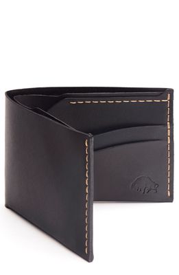 Ezra Arthur No. 6 Leather Wallet in Jet Top Stitch