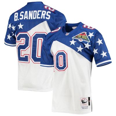 Men's Mitchell & Ness Barry Sanders White/Blue NFC 1994 Pro Bowl Authentic Jersey