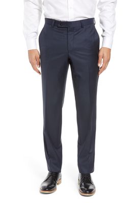 Ted Baker London Jefferson Flat Front Wool Dress Pants in Navy