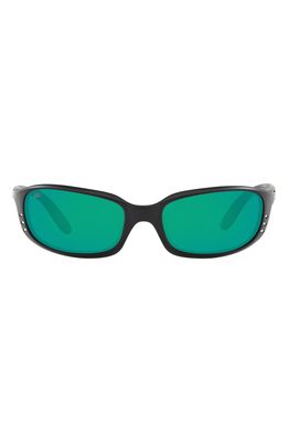 Costa Del Mar 59mm Polarized Wraparound Sunglasses in Black Green
