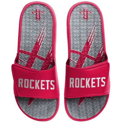 Men's FOCO Houston Rockets Wordmark Gel Slide Sandals in Red