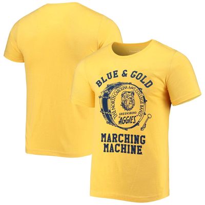 Men's Homefield Heathered Gold North Carolina A & T Aggies Vintage Marching Machine T-Shirt in Heather Gold