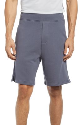 On Men's French Terry Athletic Shorts in Dark Blue