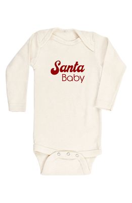 Tenth & Pine Santa Baby Organic Cotton Long Sleeve Bodysuit in Natural