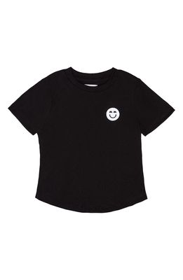 Miles and Milan Kids' Smile Patch T-Shirt in Black