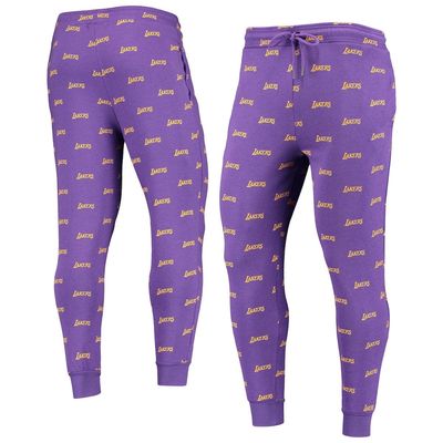 THE WILD COLLECTIVE Purple Los Angeles Lakers Allover Logo Jogger Pants