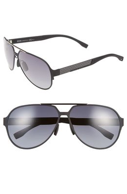 BOSS 63mm Aviator Sunglasses in Black Ruthenium/Grey Gradient