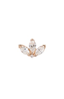 Maria Tash Diamond Lotus Stud Earring in Rose Gold/Diamond