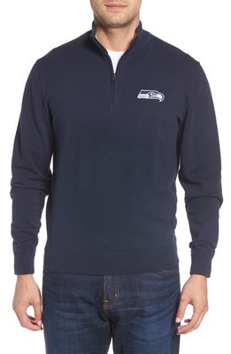 Cutter & Buck Seattle Seahawks - Lakemont Regular Fit Quarter Zip Sweater in Liberty Navy