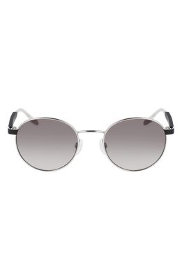 Converse Ignite 51mm Gradient Round Sunglasses in Shiny Silver/Grey