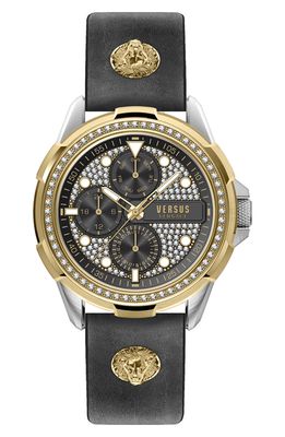 VERSUS Versace Arrondissement Chronograph Leather Strap Watch