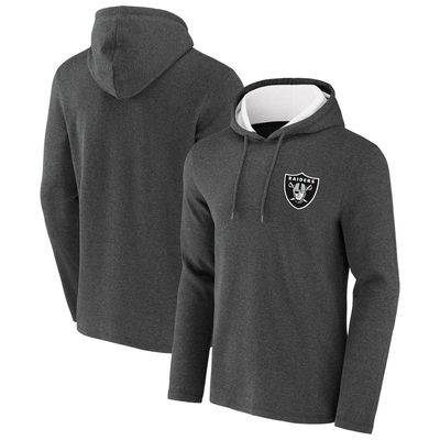 Men's NFL x Darius Rucker Collection by Fanatics Heathered Charcoal Las Vegas Raiders Waffle Knit Pullover Hoodie in Heather Charcoal