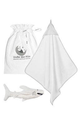 Under the Nile Organic Cotton Hooded Towel & Stuffed Toy Set in Grey