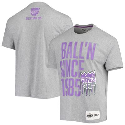 BALL-N Men's BALL'N Heathered Gray Sacramento Kings Since 1985 T-Shirt in Heather Gray