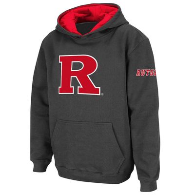Youth Stadium Athletic Charcoal Rutgers Scarlet Knights Big Logo Pullover Hoodie