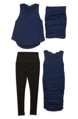 Angel Maternity The Comfortable Bump 4-Piece Maternity Starter Kit in Navy