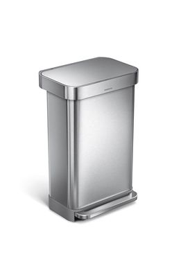 simplehuman 45L Rectangular Step Can in Brushed