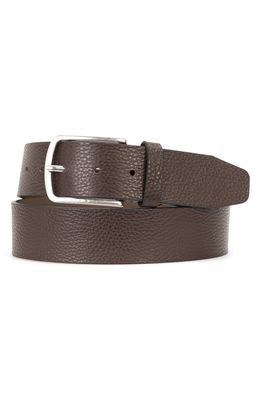 HUGO Sanders Calfskin Leather Belt in Dark Brown