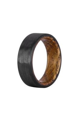 Element Ring Co. Whiskey Barrel Wood & Carbon Fiber Ring in Dark Grey