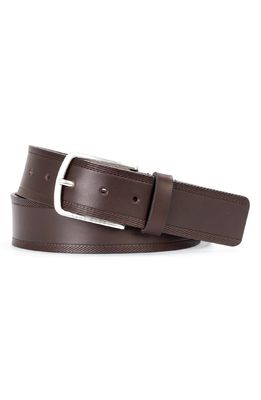 HUGO Sandery Leather Belt in Dark Brown