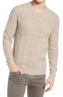 The Normal Brand Kennedy Wool Blend Crewneck Sweater in Stone