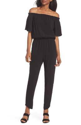 Fraiche by J Off the Shoulder Jumpsuit in Black