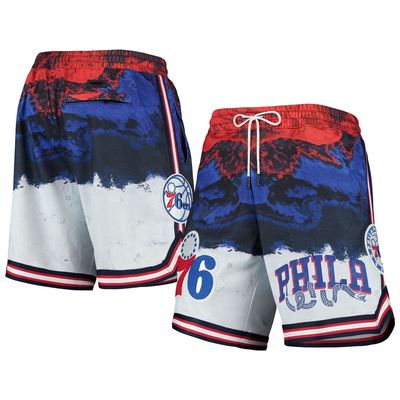 Men's Pro Standard Philadelphia 76ers Americana Dip-Dye Shorts in Red