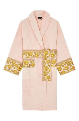 Versace Medusa Amplified Cotton Bath Robe in Pink-Gold