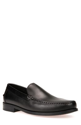 Geox New Damon 2 Venetian Slip-On Shoe in Black Leather