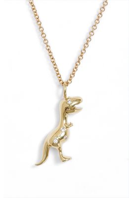 Daniela Villegas x Jurassic Park 25th Anniversary Mini Baby T-Rex Diamond Pendant Necklace in Yellow Gold