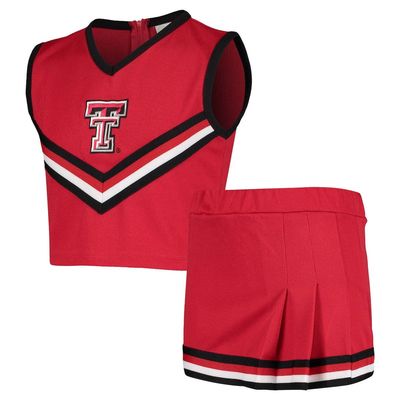LITTLE KING Girls Youth Red Texas Tech Red Raiders Two-Piece Cheer Set