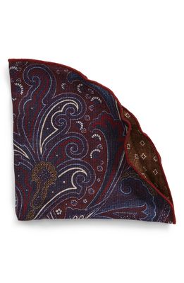 BUTTERFLY BOW TIE Paisley Reversible Silk Pocket Circle in Navy