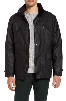 Barbour Sapper Regular Fit Weatherproof Waxed Cotton Jacket in Black