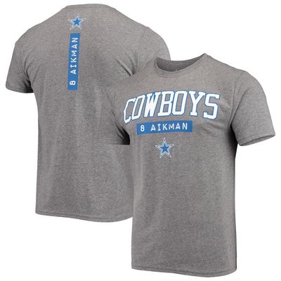 NFL Men's Troy Aikman Heathered Gray Dallas Cowboys Akron Player Name & Number T-Shirt in Heather Gray
